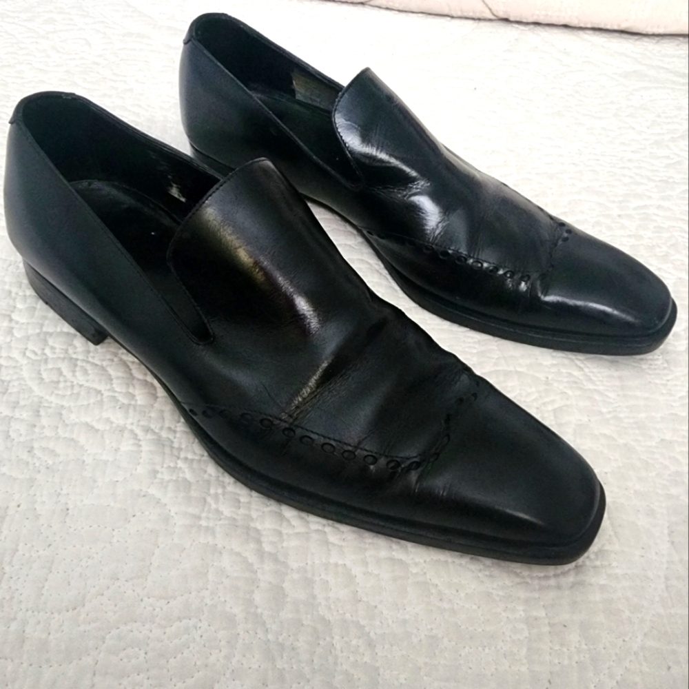 Yves Saint Laurent Black Leather Men's Slip-Ons